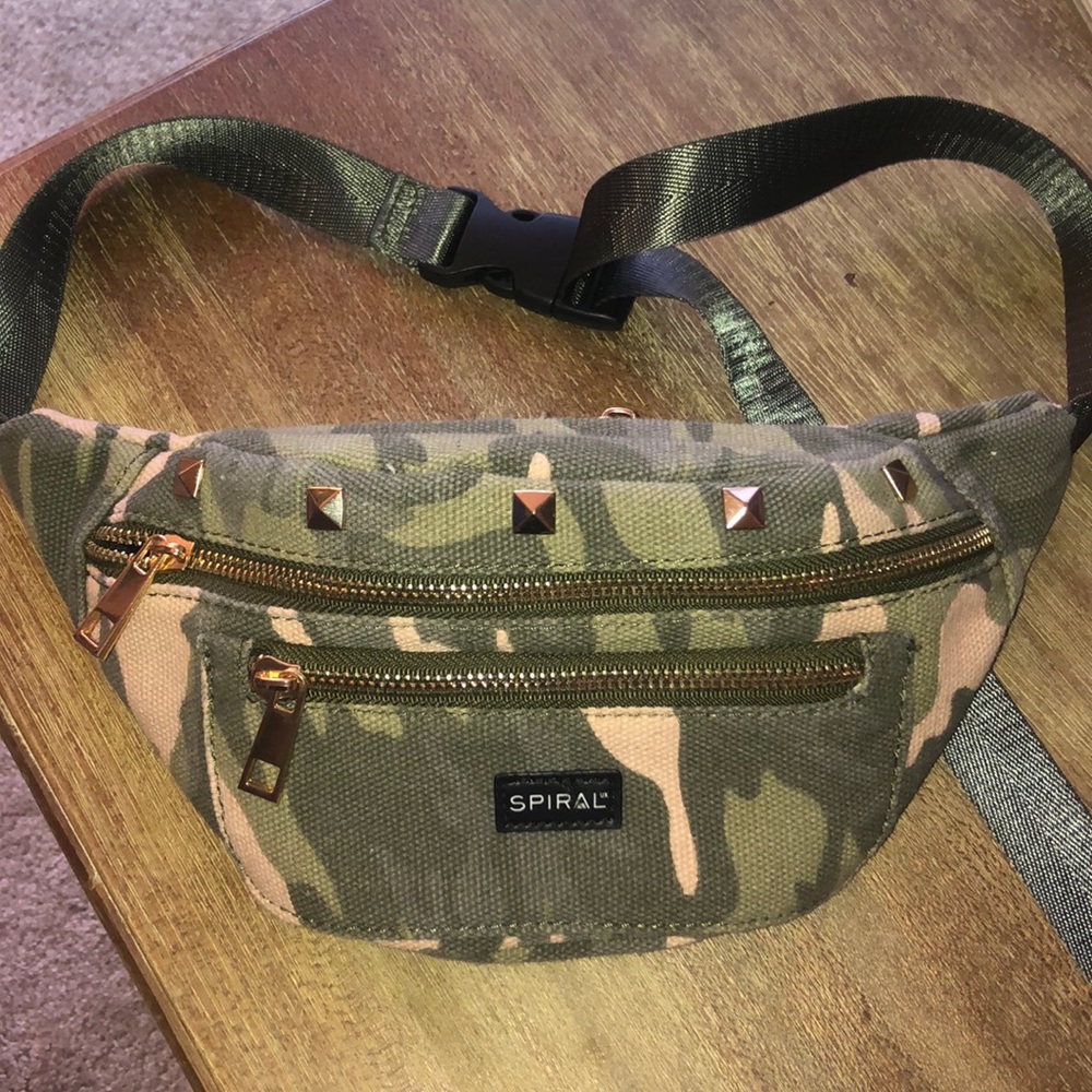 Spiral Pink Camo Fanny Pack with Studs